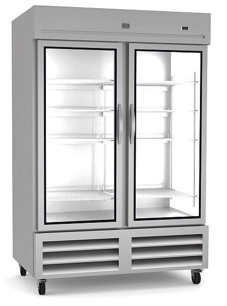 Kelvinator Commercial 2-glass door reach-in refrigerator, stainless steel, 49 cubic feet, R290 refrigerant gas, +33/+41°F - Energy Star, 738281