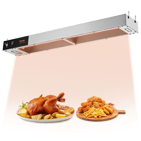VEVOR French Fry Food Warmer, 850W Commercial Strip Food Heating Lamp, DLWSTBWT850WE1OGFV1