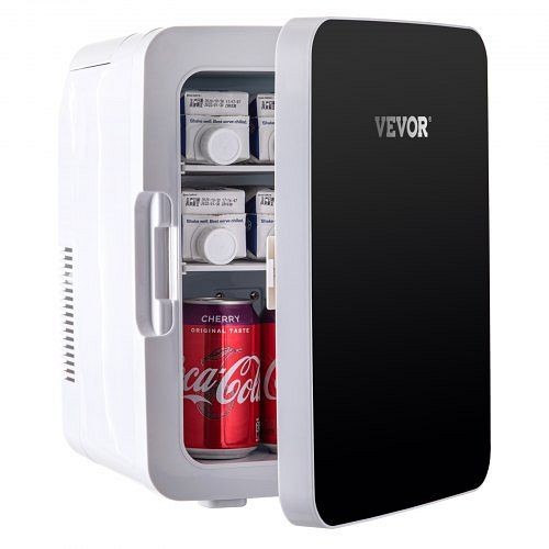 VEVOR Mini Fridge, 10 Liter Portable Cooler Warmer, Skincare Fridge Black, Compact Refrigerator, Lightweight Beauty Fridge, MNBXJCX10LBK00001V1