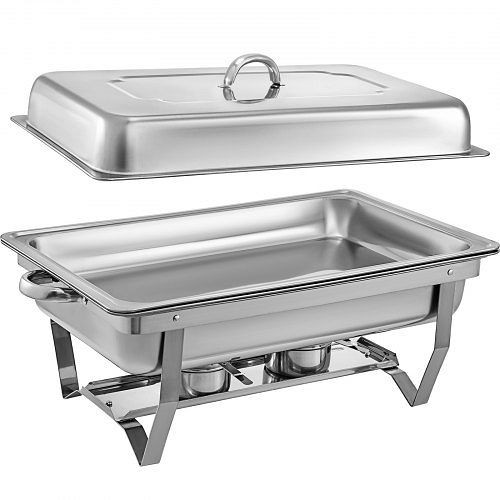 VEVOR 4 Pack Chafing Dish Sets Buffet Catering Rectangular Folding Chafer Food Warmer, 4XDZZDSCL00000001V0