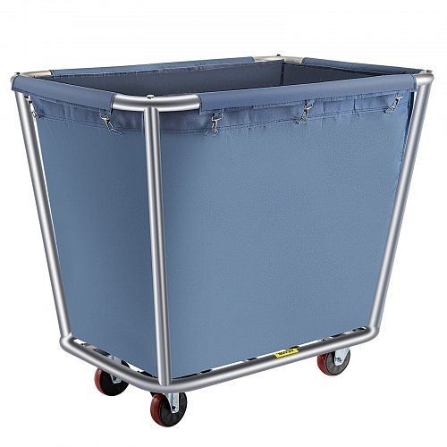 VEVOR Basket Truck, 12 Bushel Steel Canvas Laundry Basket, YWQX12BU-BLUESRW3V0