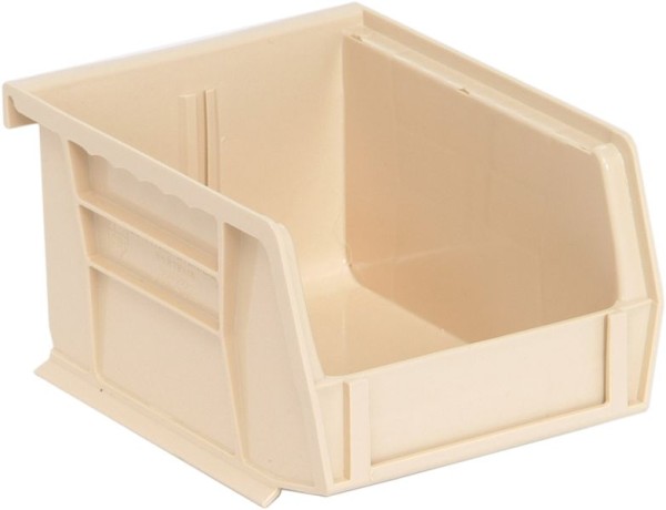 Quantum Storage Systems Bin, stacking or hanging, 4-1/8"W x 5-3/8"D x 3"H, polypropylene, ivory, QUS210IV