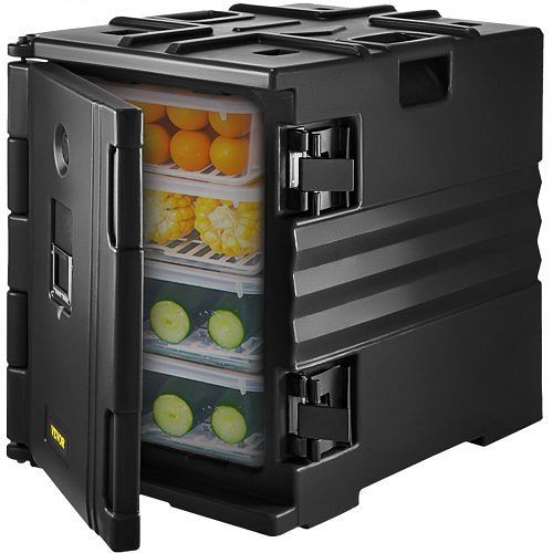 VEVOR Insulated Food Pan Carrier Front Load Catering Box Stackable 82qt Black, SPBWXH90-A90LR902V0