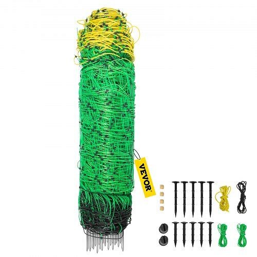 VEVOR Electric Netting Fence Kit Sheep Fencing 35.4"H x 164'L with Posts Spikes, KTDDZWLWB90CM0UR5V0