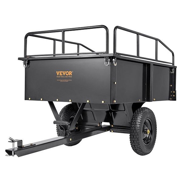 VEVOR Heavy Duty ATV Trailer Steel Dump Cart, 750-Pound 15 Cubic Feet, HYTCTPK12CUFTVB4CV0