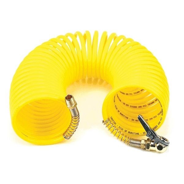 VIAIR 35 Ft. Coil Hose, with 1/4" M Swivel, with Close Ended Clip-On Chuck, 00037