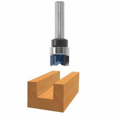 Bosch 1/2 Inches x 1/4 Inches Carbide Tipped 2-Flute Top Bearing Dado Clean Out Bit, 2608686137