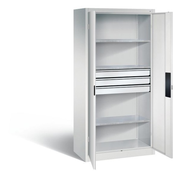 CP Furniture Large capacity tool cabinet for heavy loads, Shelves 2 above, 1 below, H 1950 x W 930 x D 500 mm, 8921-5230