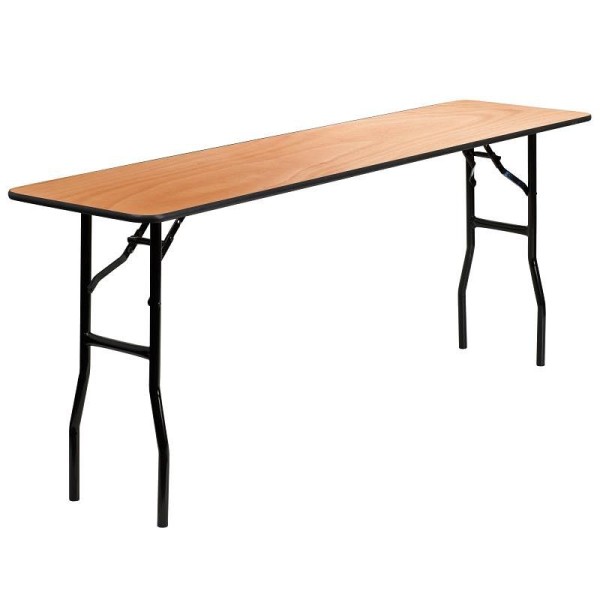 Flash Furniture Gael 6-Foot Rectangular Wood Folding Training / Seminar Table with Smooth Clear Coated Finished Top, YT-WTFT18X72-TBL-GG